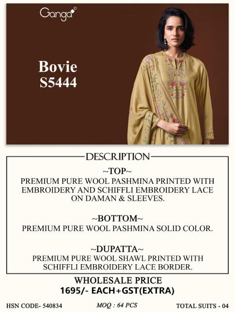 Ganga bovie 5444 wholesale ladies dress material suppliers in chennai